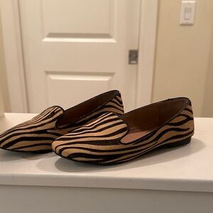 Aldo Black and Tan Striped Loafers